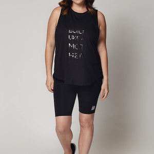 Black "Built Like a Mother" Maternity Activewear and Postpartum Tank Top