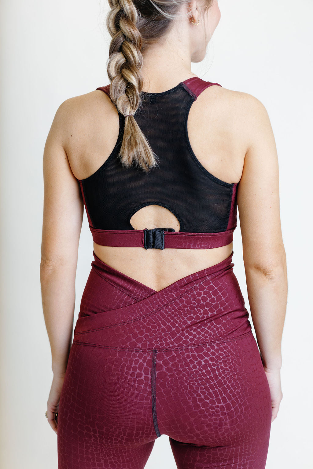 Maroon Crocodile Maternity Activewear Leggings