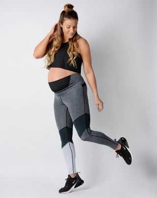 Kace Race Day Leggings Grey - duoFIT Maternity Activewear