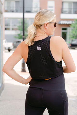 Black Maternity Activewear And Postpartum Workout Casual Crop Top