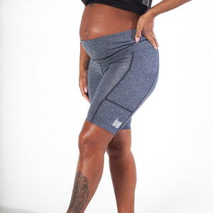 Grey Maternity Activewear Biker Short with Pocket